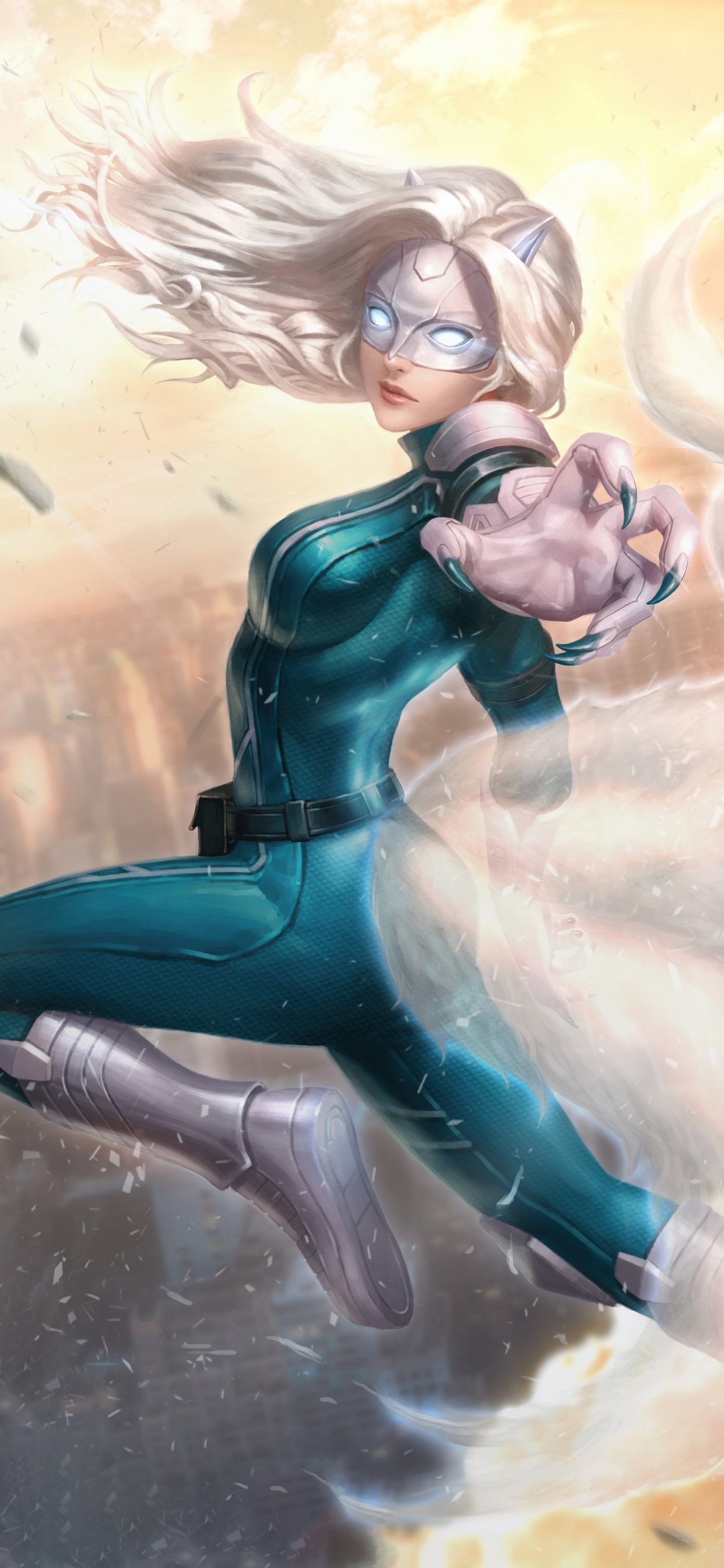 Marvel White Fox, Beast, Art, Kitty Pryde, Marvel Comics. Wallpaper in 1242x2688 Resolution