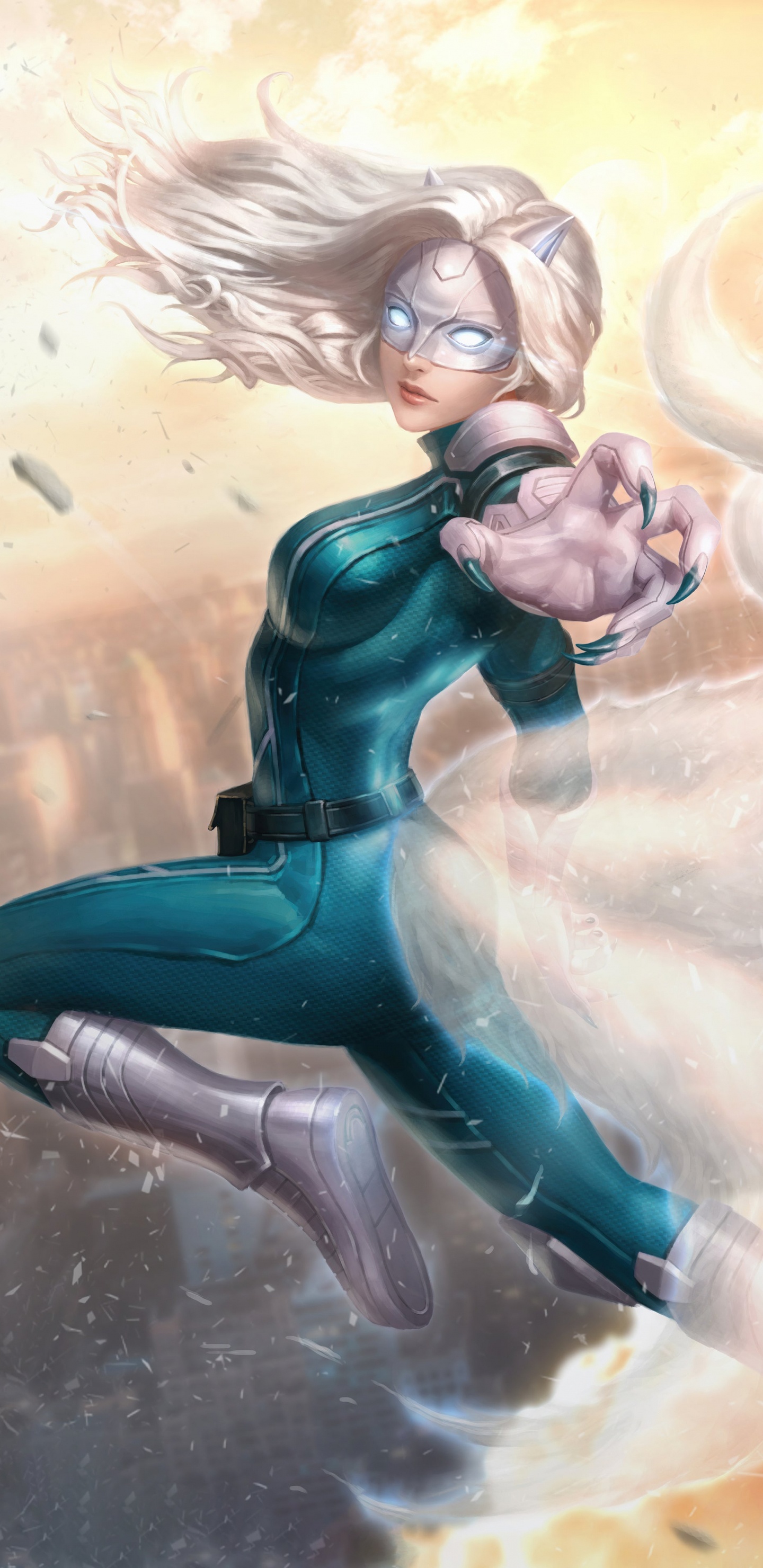 Marvel White Fox, Beast, Art, Kitty Pryde, Marvel Comics. Wallpaper in 1440x2960 Resolution