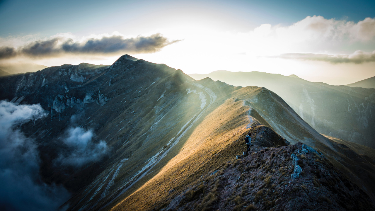 Bergigen Landschaftsformen, Natur, Hochland, Grat, Hill. Wallpaper in 1280x720 Resolution