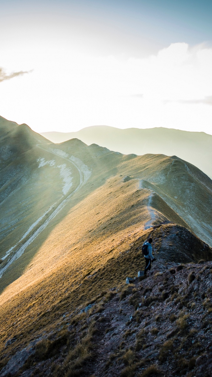 Mountain, Mountainous Landforms, Nature, Highland, Ridge. Wallpaper in 720x1280 Resolution