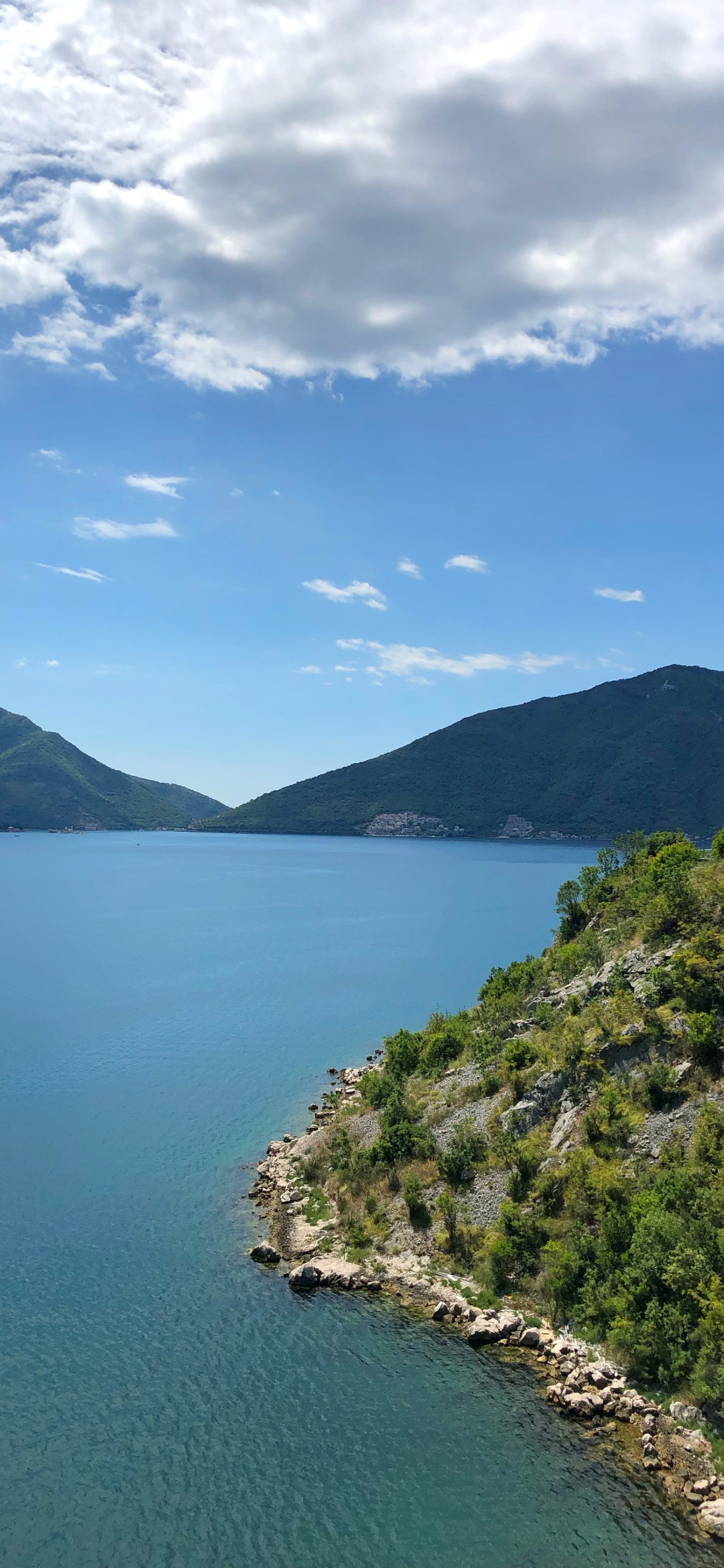 Body of Water, Nature, Blue, Mountainous Landforms, Water Resources. Wallpaper in 1242x2688 Resolution