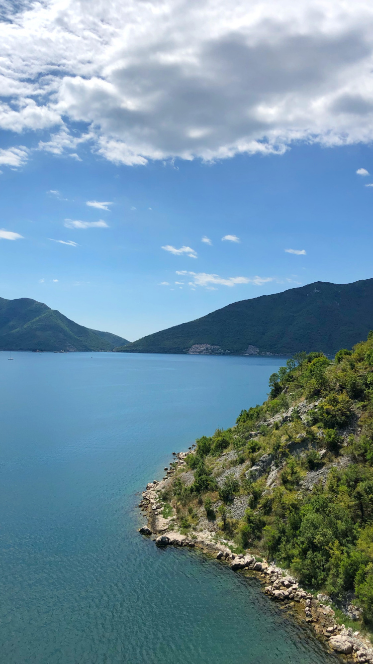 Body of Water, Nature, Blue, Mountainous Landforms, Water Resources. Wallpaper in 750x1334 Resolution