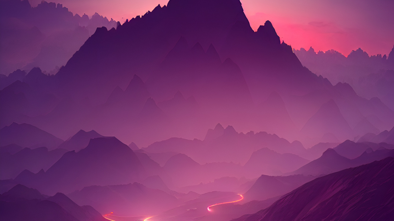 Apples, Atmosphere, Mountain, Natural Landscape, Purple. Wallpaper in 1280x720 Resolution