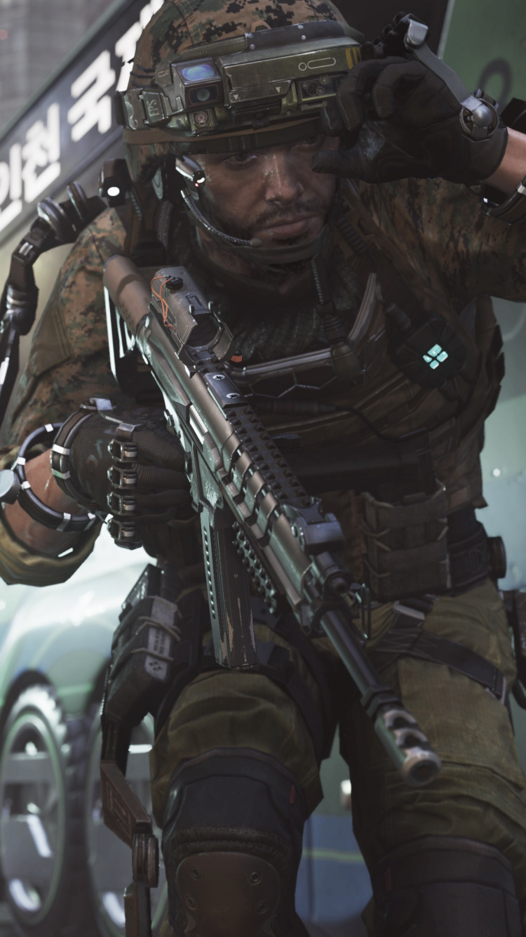 Call of Duty Advanced Warfare, Call of Duty Modern Warfare 3, Sledgehammer Games, Jeu de Tir, Soldat. Wallpaper in 750x1334 Resolution