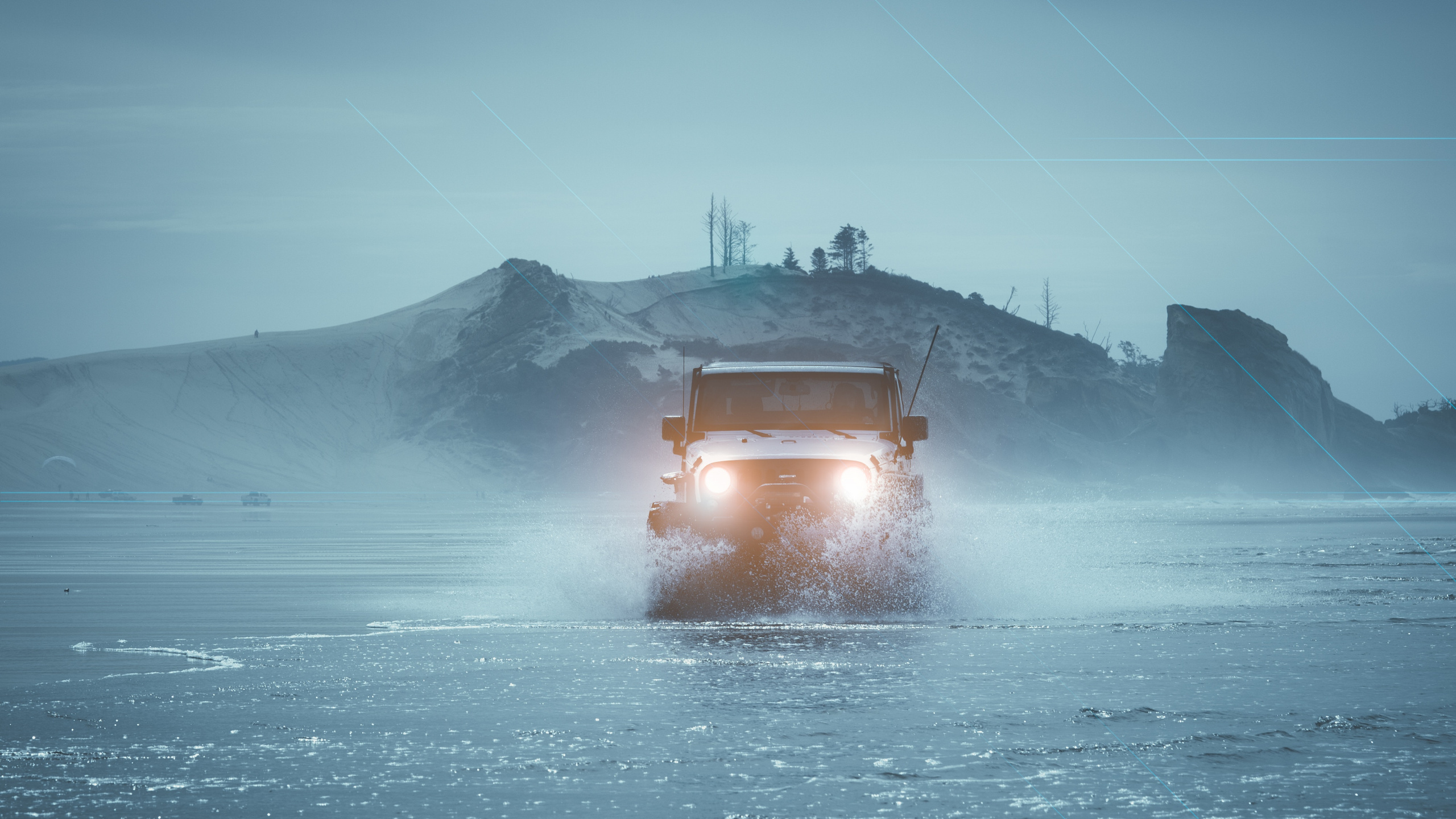 Body of Water Near Mountain During Daytime. Wallpaper in 2560x1440 Resolution