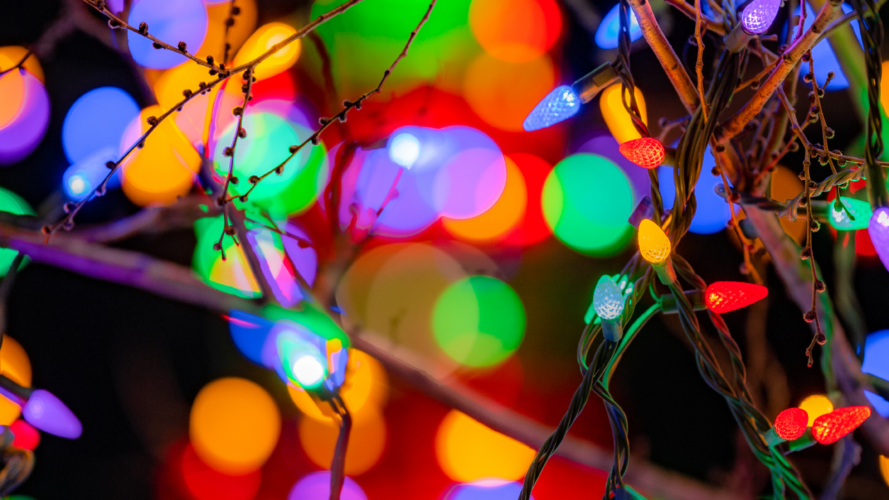 Green and Red String Lights. Wallpaper in 1280x720 Resolution