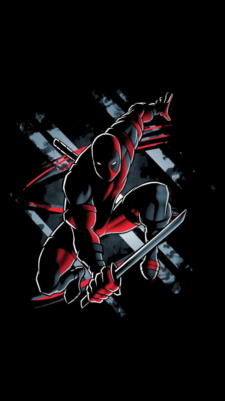 Diseño Gráfico, Deadpool, Iluminación Automotriz, Motocicleta, Arte. Wallpaper in 750x1334 Resolution