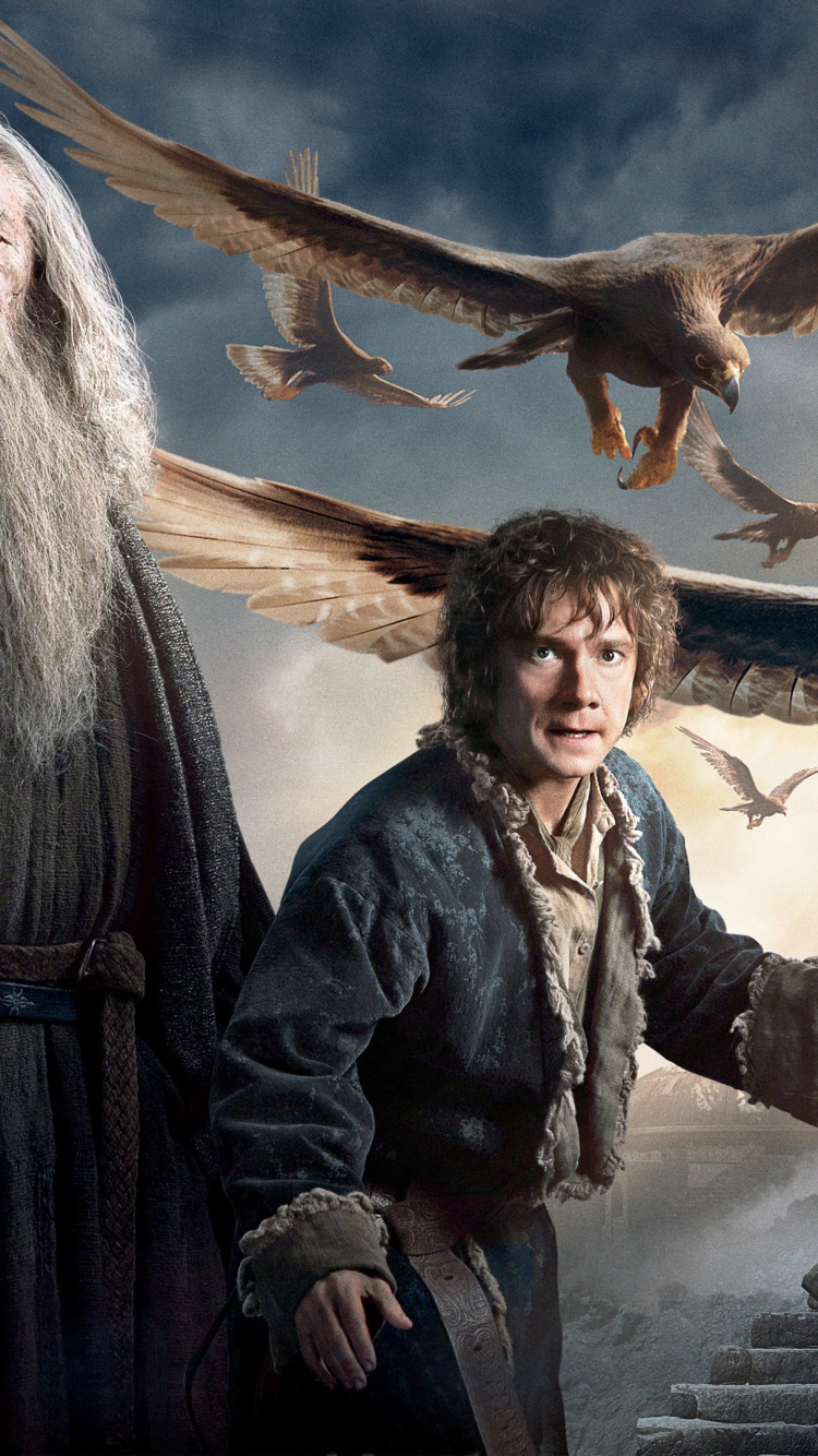 Gandalf Hobbit, Ian McKellen, El Hobbit La Desolación de Smaug, Gandalf, Bilbo Baggins. Wallpaper in 750x1334 Resolution