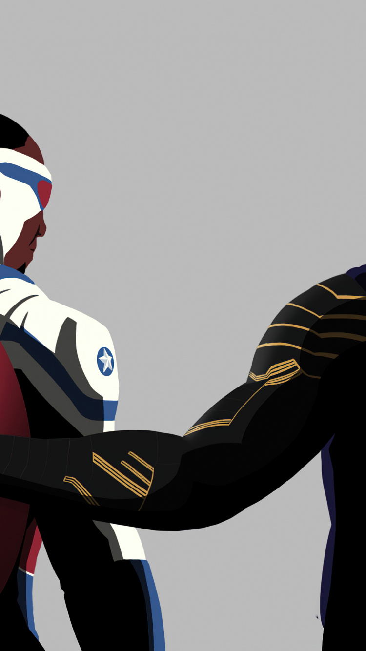 Captain America, Falcon, Minimalismus, Superhelden, Kunst. Wallpaper in 750x1334 Resolution