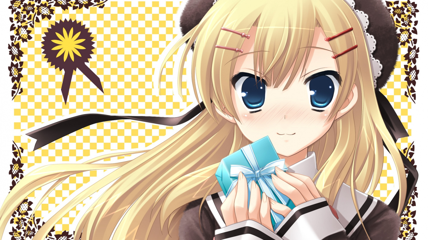 Anime-Charakter Mit Blonden Haaren. Wallpaper in 1366x768 Resolution