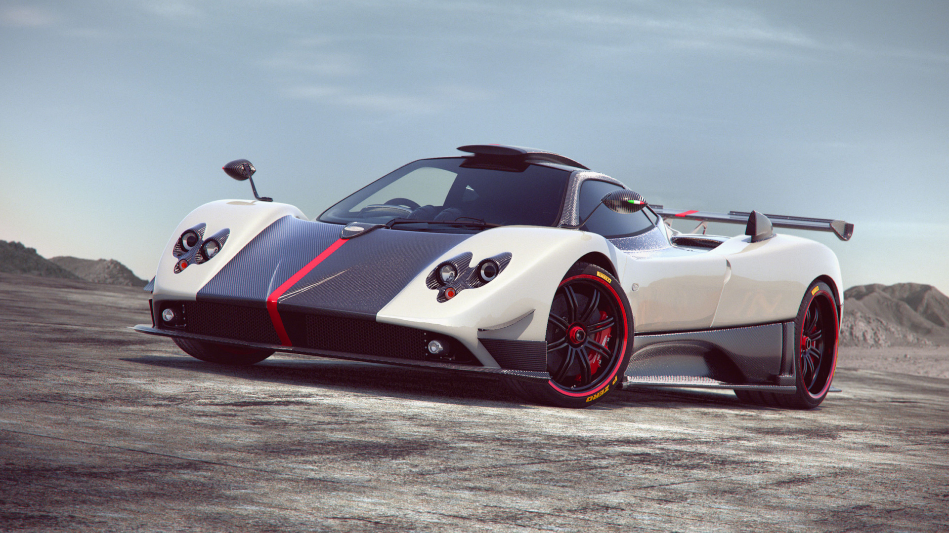 Porsche 911 Blanche et Noire Sur Champ Gris. Wallpaper in 1920x1080 Resolution