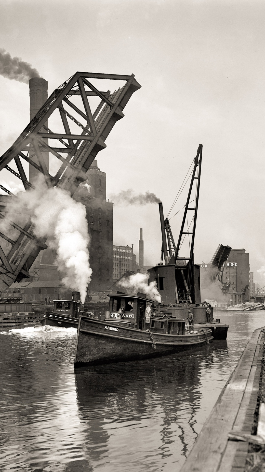 Chicago, Industrie, Métal, Bateau, Grue. Wallpaper in 1080x1920 Resolution