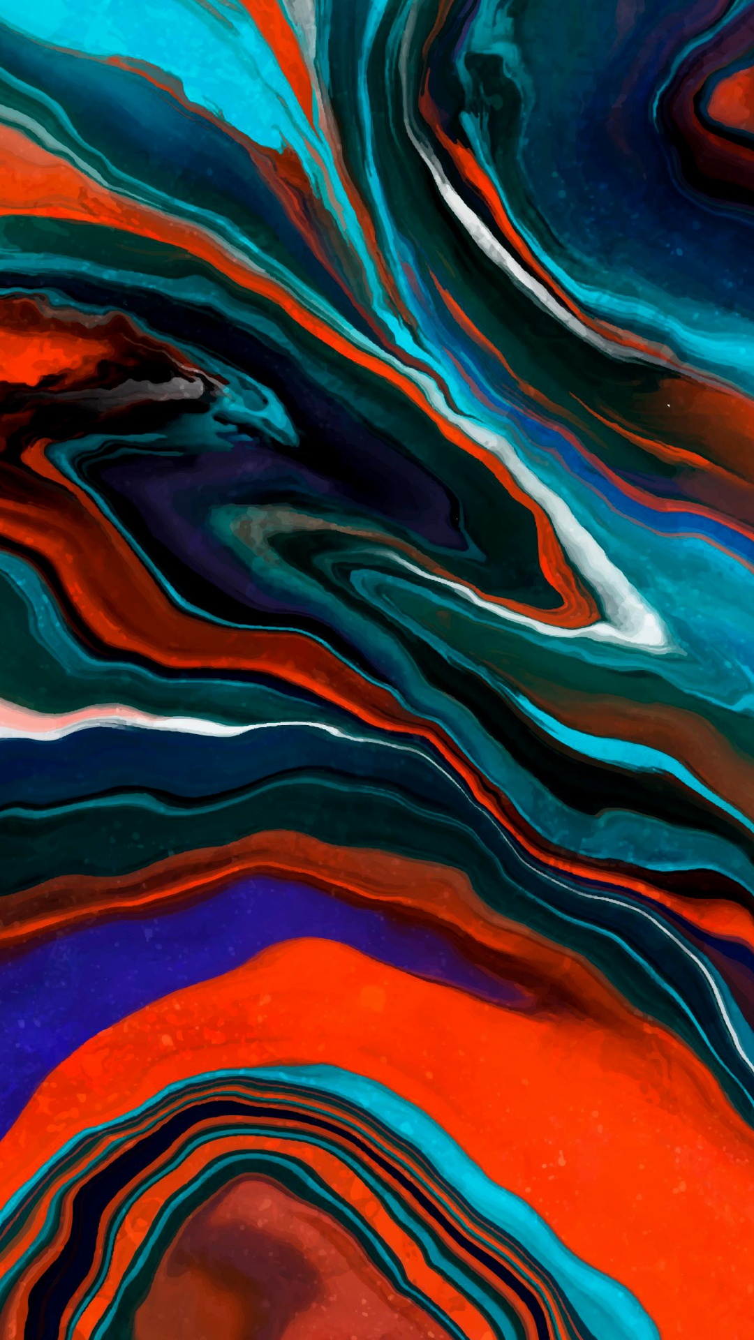 现代艺术, Azure, 液体, 橙色, 艺术 壁纸 1080x1920 允许