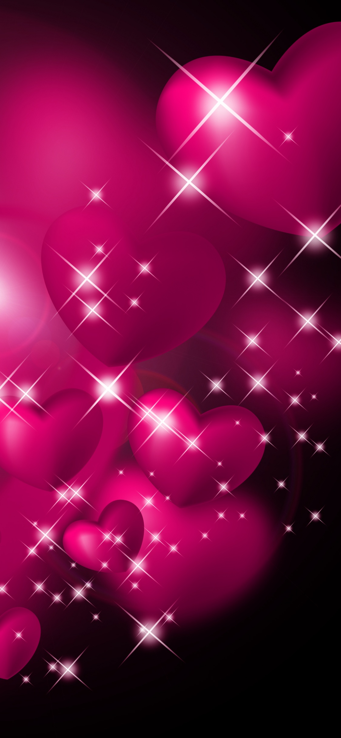 心脏, 粉红色, 爱情, 品红色, 光 壁纸 1125x2436 允许