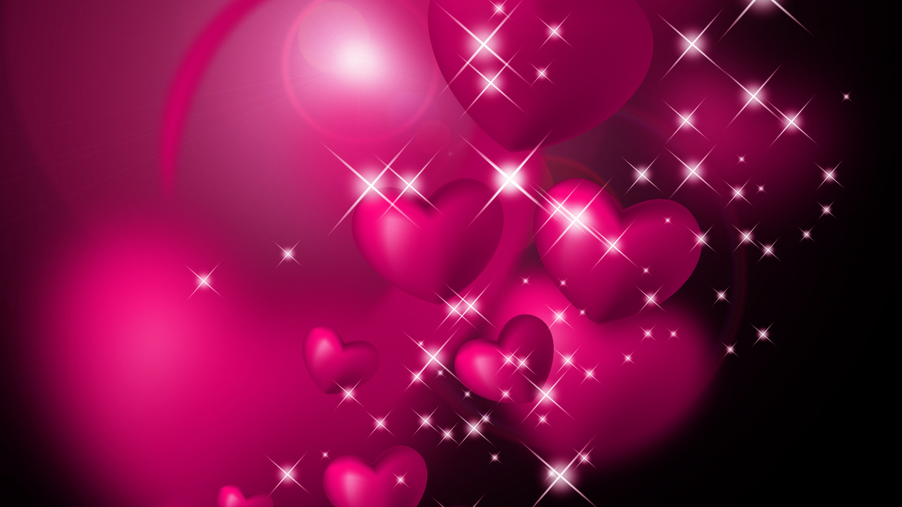 心脏, 粉红色, 爱情, 品红色, 光 壁纸 1280x720 允许