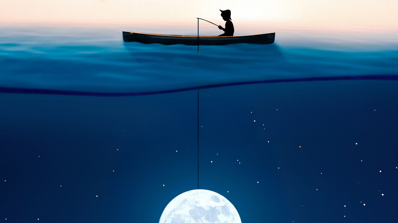 气氛, 月亮, 光, 性质 壁纸 1366x768 允许