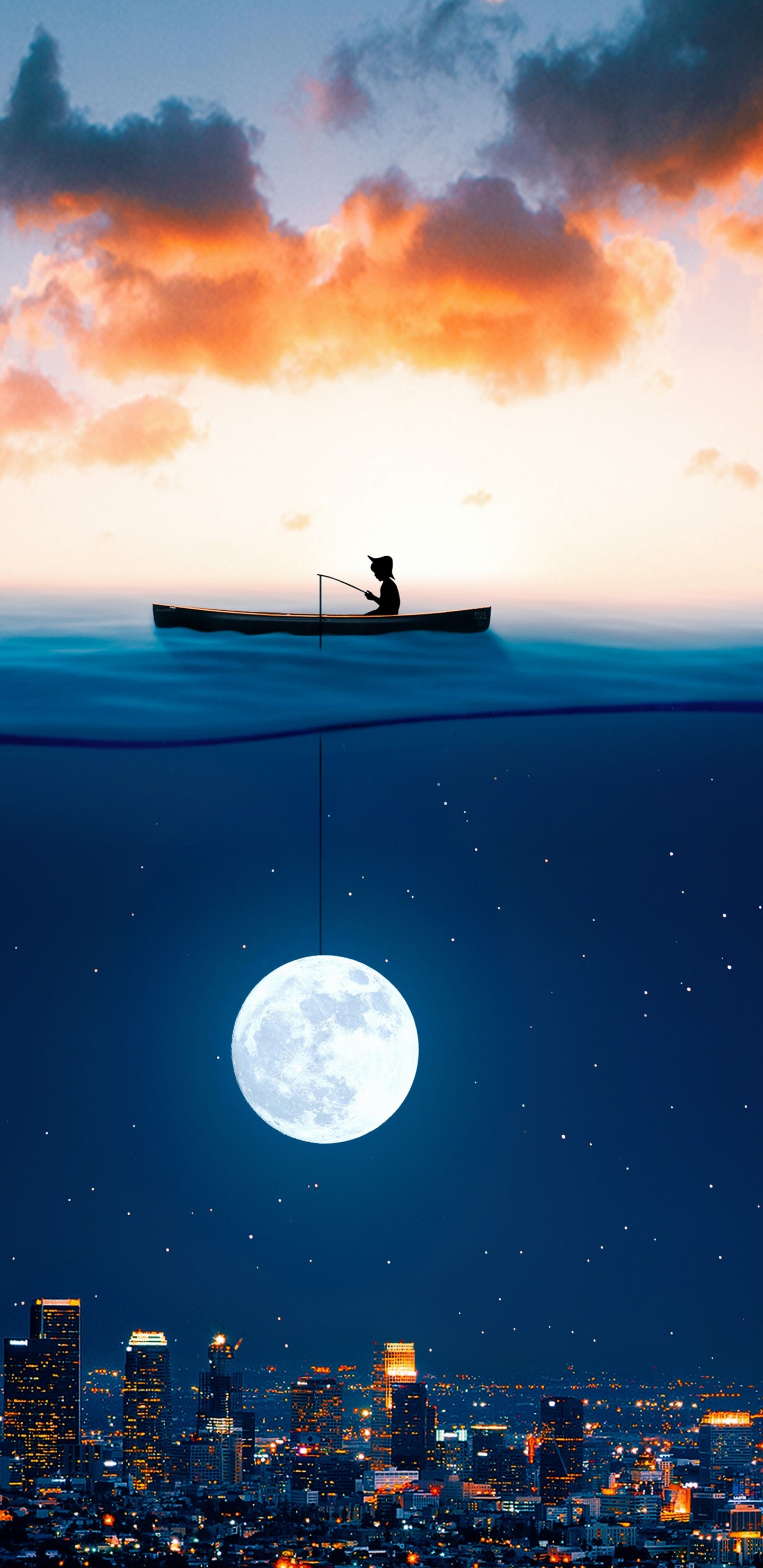 气氛, 月亮, 光, 性质 壁纸 1440x2960 允许