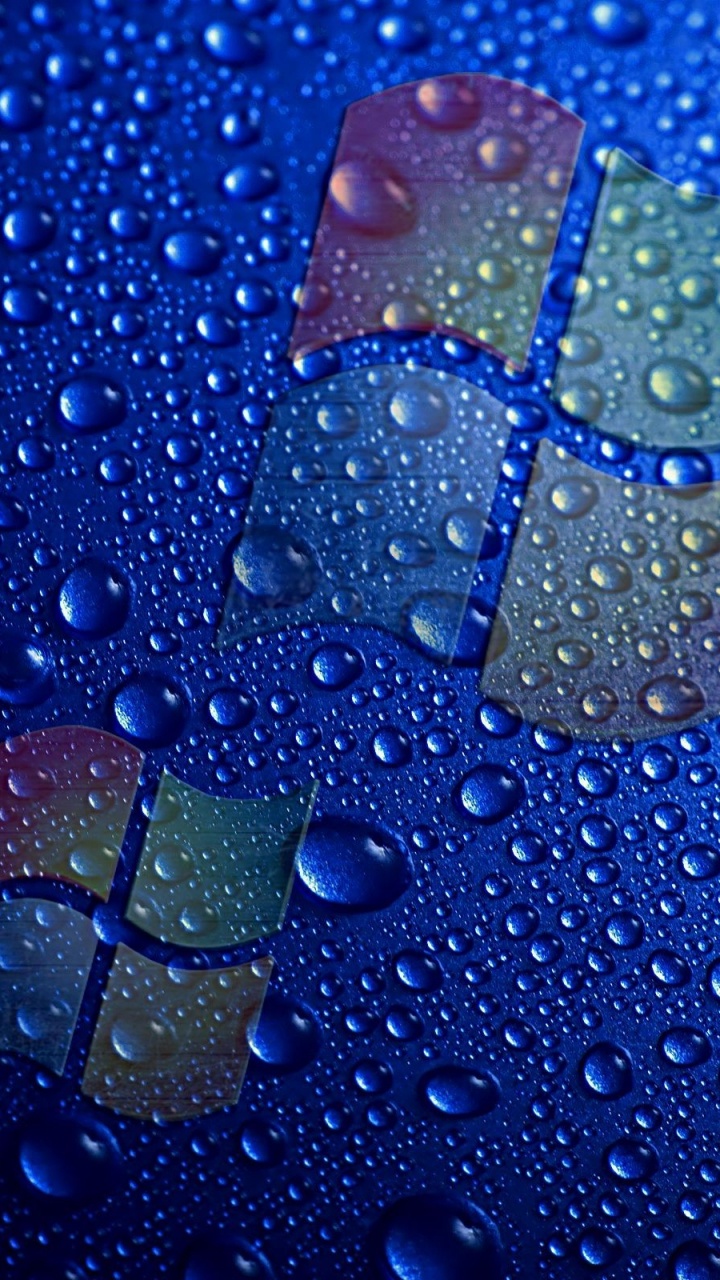 Gouttelettes D'eau Sur la Surface Bleue. Wallpaper in 720x1280 Resolution