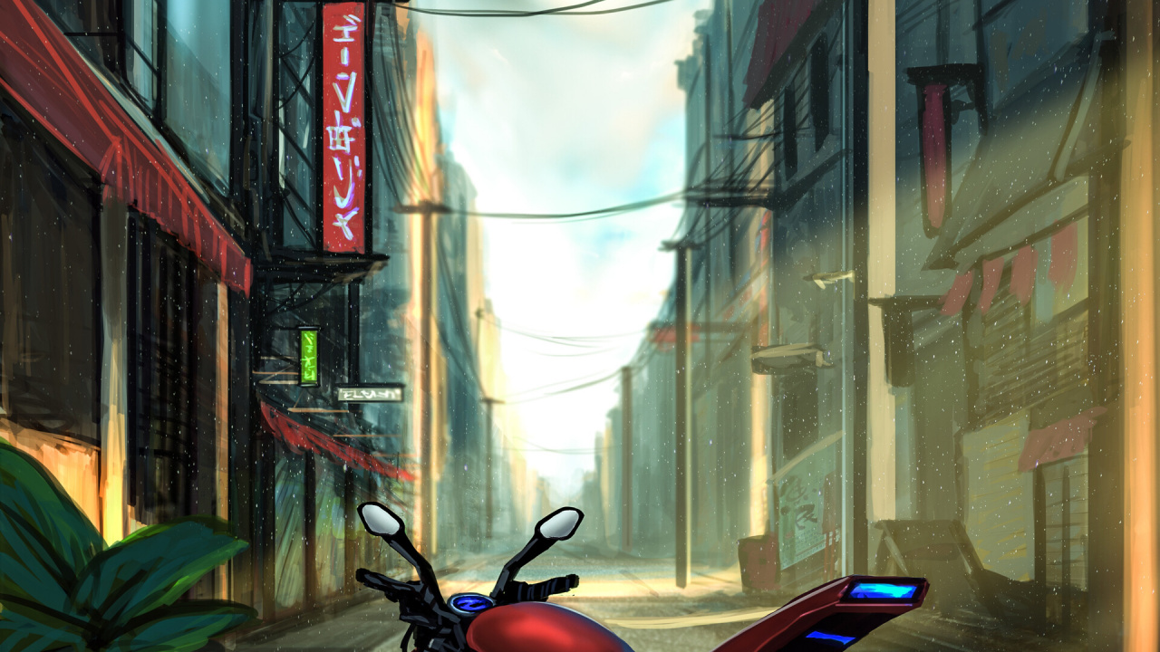 Red and Black Motorcycle Parked Beside Brown Concrete Building During Daytime. Wallpaper in 1280x720 Resolution