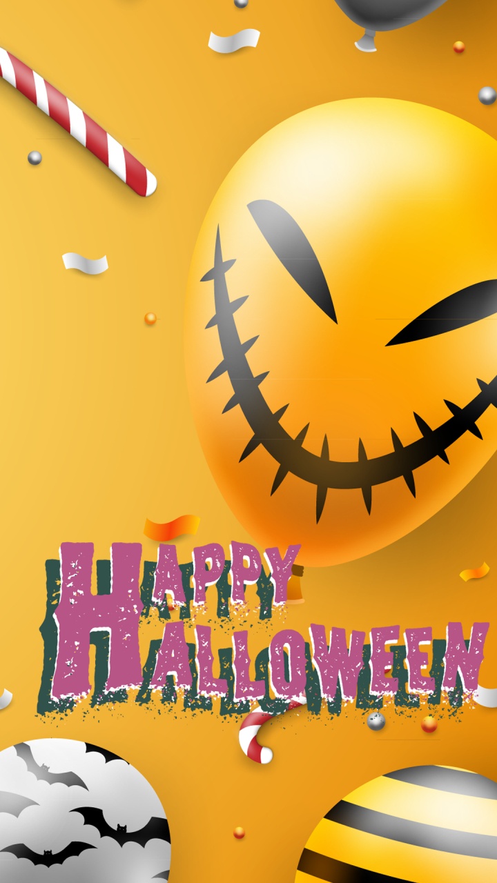 Halloween, Orange, Poster, Design, Vector Graphics. Wallpaper in 720x1280 Resolution