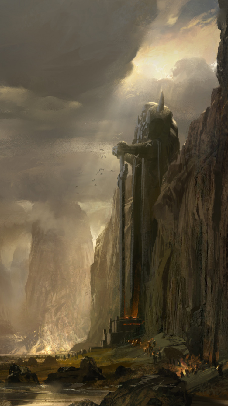 Braune Felsformation in Der Nähe Eines Gewässers Tagsüber. Wallpaper in 750x1334 Resolution