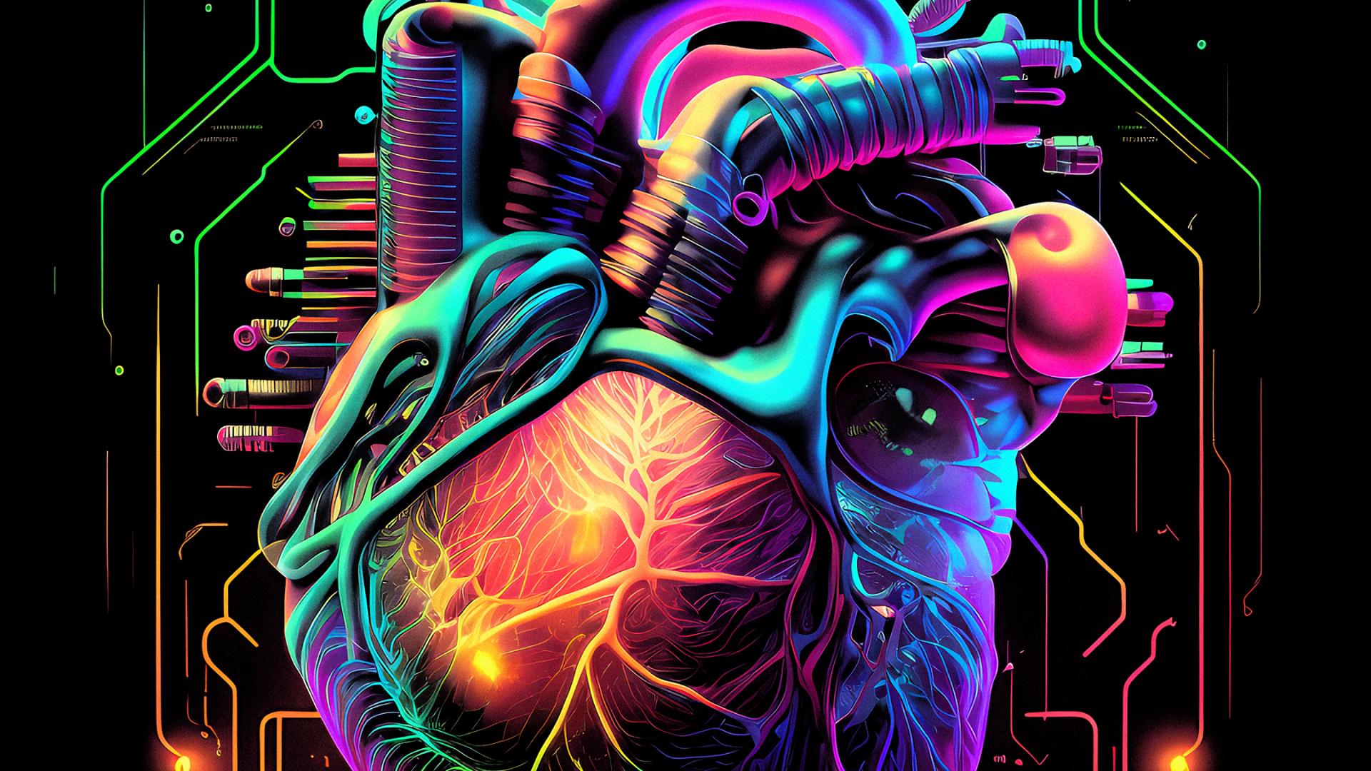 Graphisme, Art, Magenta, L'effet Visuel de L'éclairage, Néon. Wallpaper in 1920x1080 Resolution