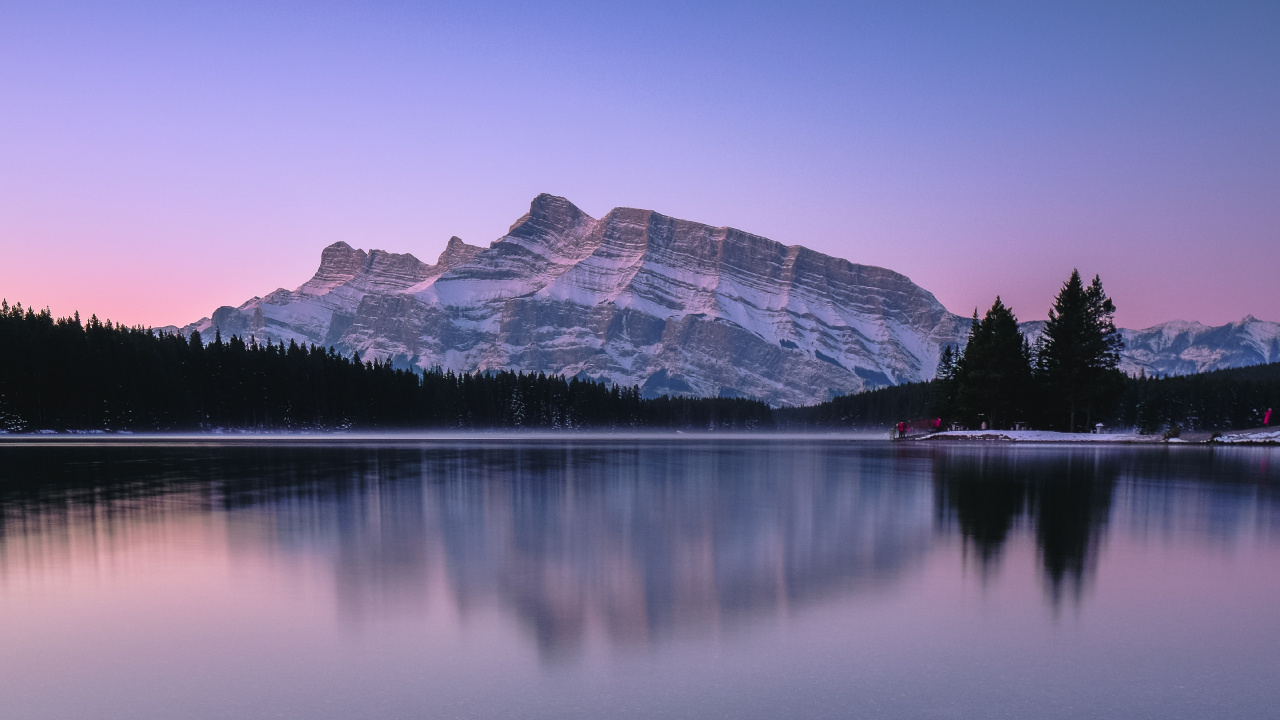 Two Jack Lake, Lake, Body of Water, Reflection, Nature. Wallpaper in 1280x720 Resolution