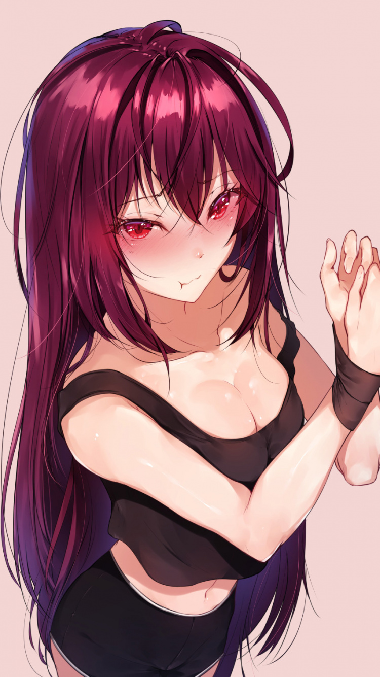 Mujer en Negro Camiseta Sin Mangas Personaje de Anime. Wallpaper in 750x1334 Resolution