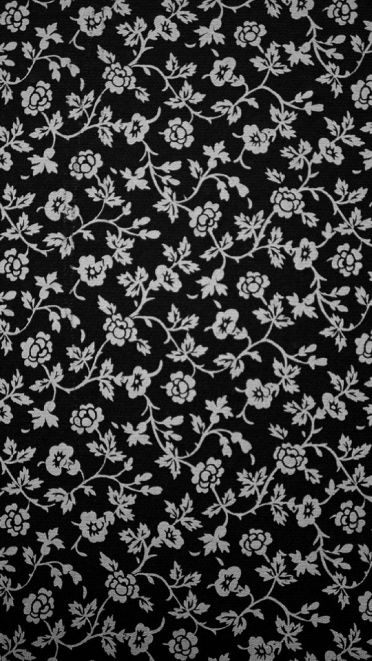 Textil Floral Blanco y Negro. Wallpaper in 750x1334 Resolution