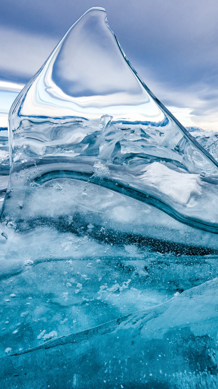 Ice, Mountain, Water, Natural Landscape, Polar Ice Cap. Wallpaper in 750x1334 Resolution