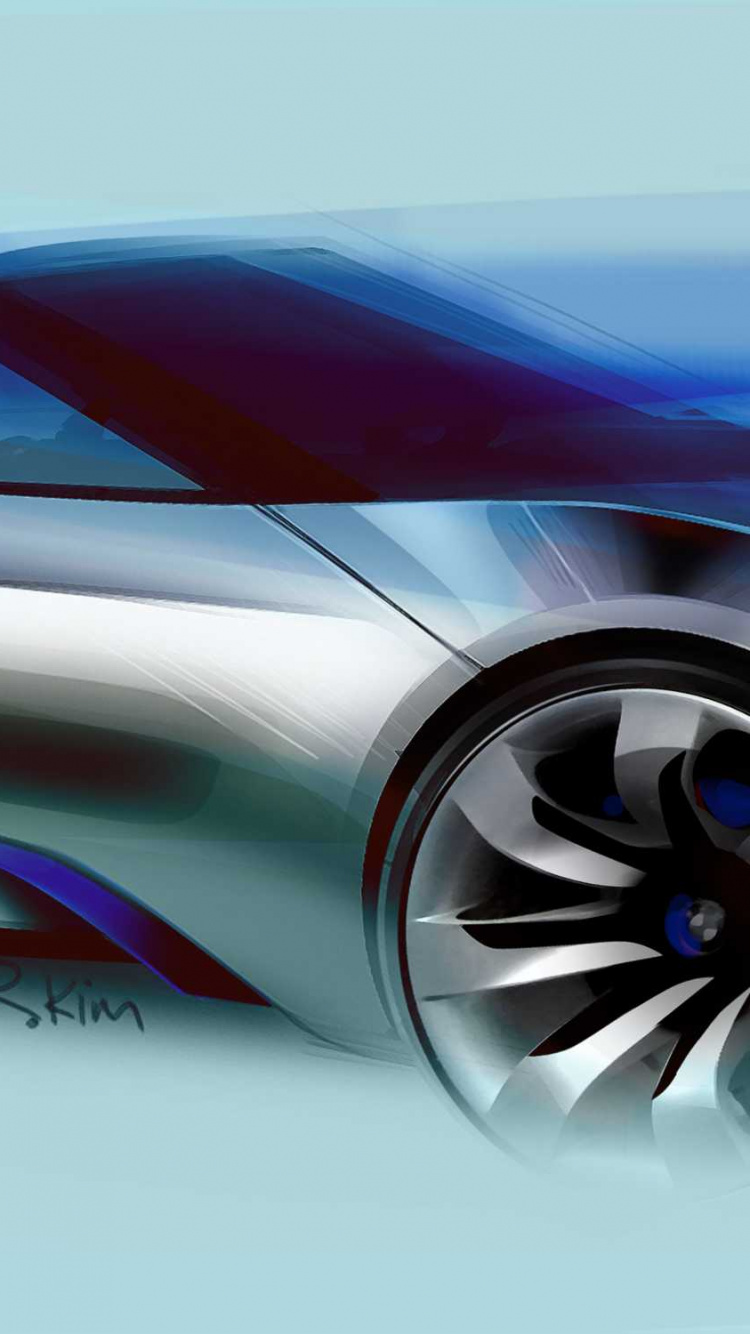 Voiture de Sport Ferrari Bleu et Rouge. Wallpaper in 750x1334 Resolution