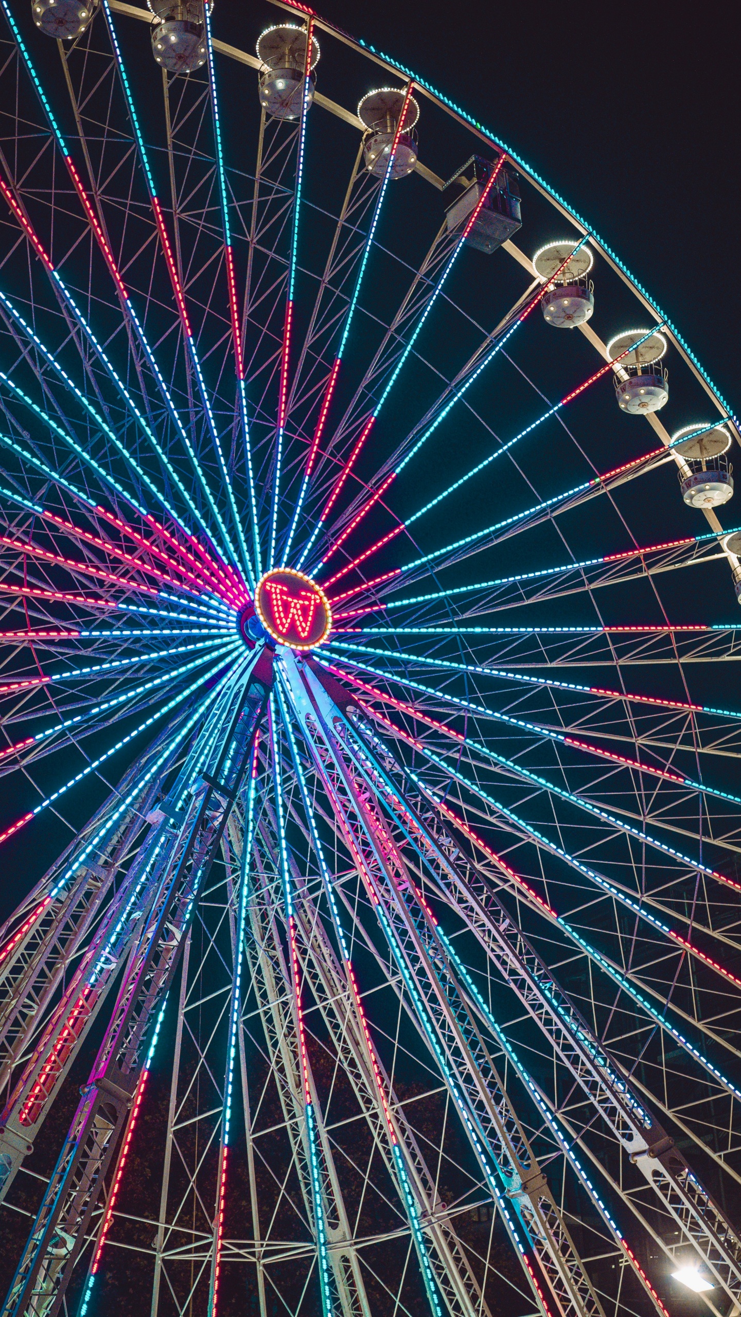 Ferris Wheel, Wheel, Light, Lighting, Electricity. Wallpaper in 1440x2560 Resolution