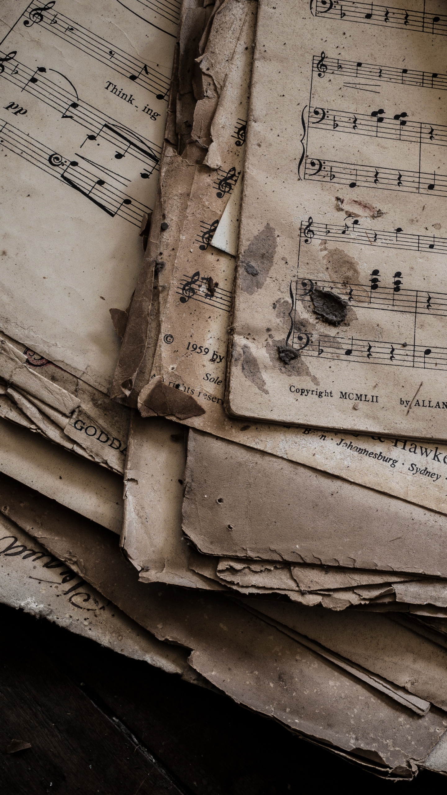 Sheet Music, Musical Note, Text, Paper, Wood. Wallpaper in 1440x2560 Resolution