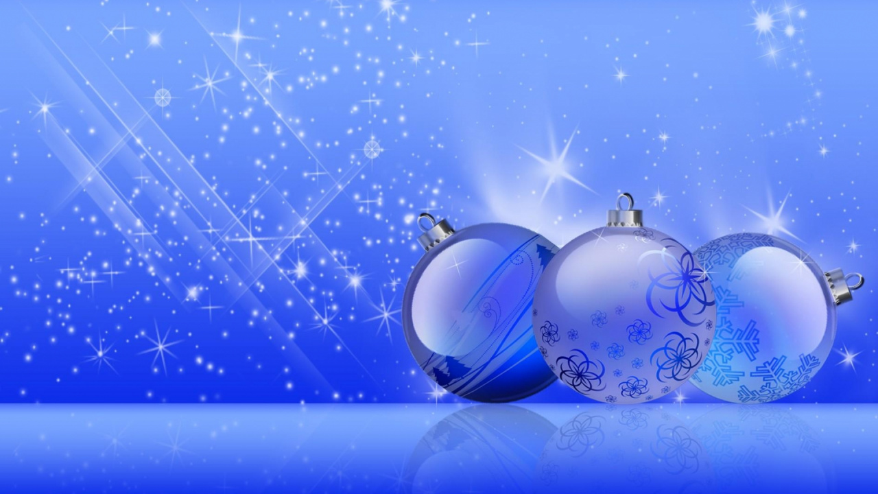 Weihnachtsdekoration, Tropfen, Sphäre, Grußkarte, Blue Christmas. Wallpaper in 1280x720 Resolution