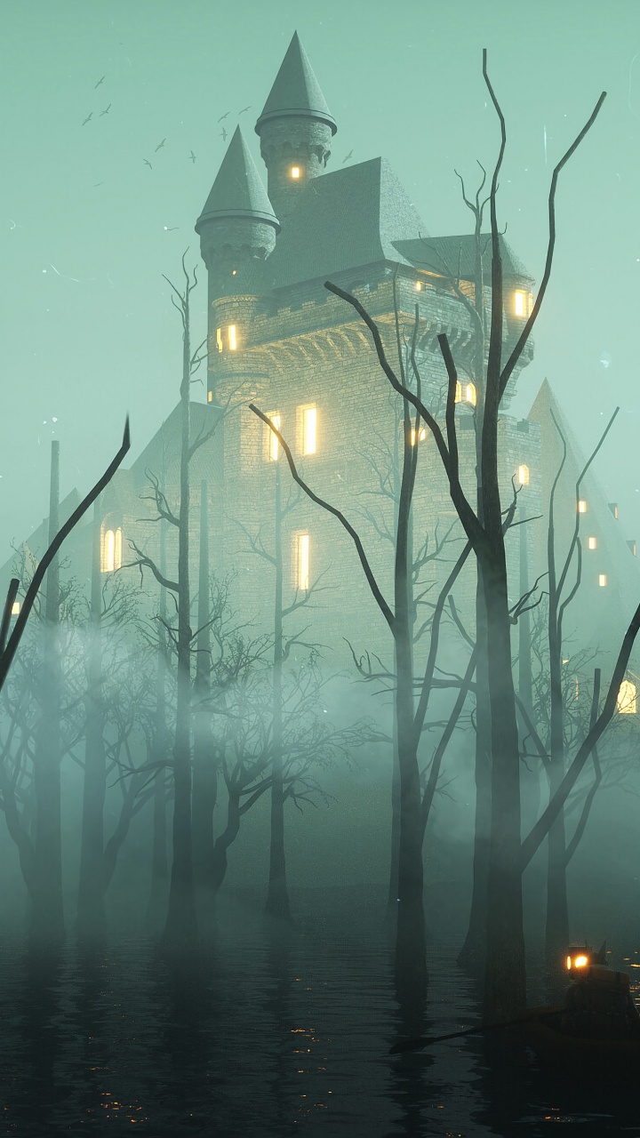 雾, 气氛, 建筑, 阴霾, 晚上 壁纸 720x1280 允许