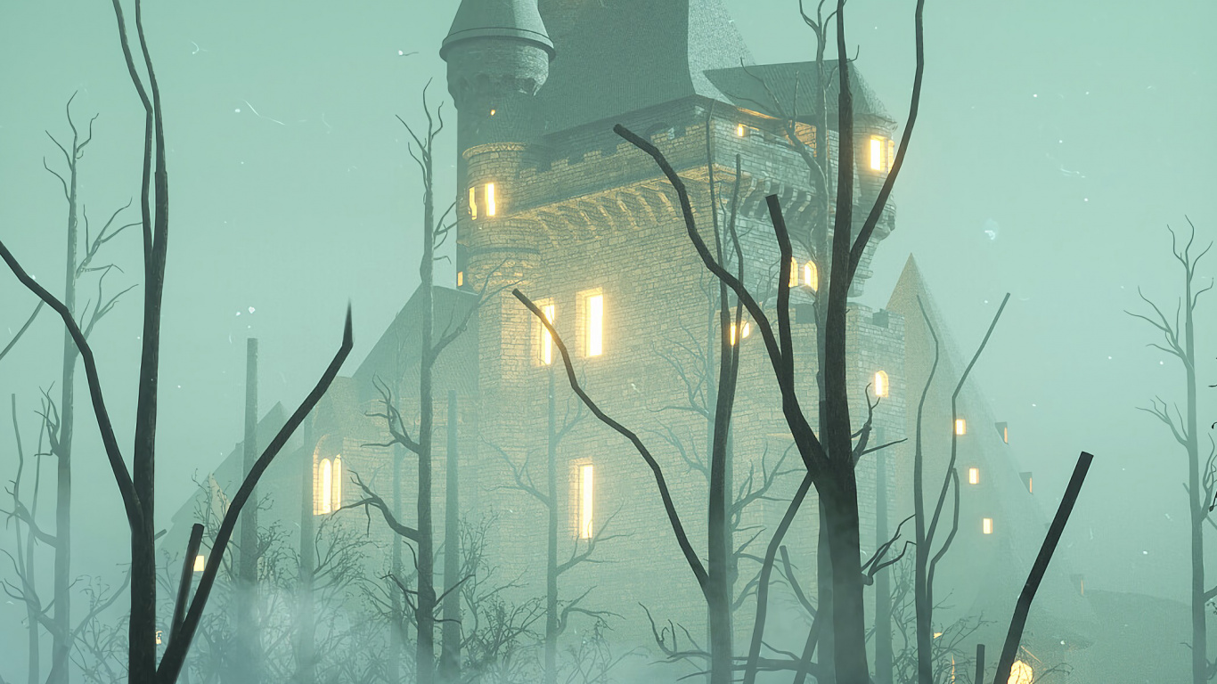 Weißes Und Braunes Betongebäude Unter Grauem Himmel. Wallpaper in 1366x768 Resolution