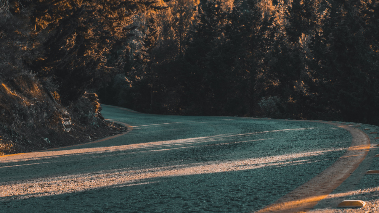 Rive, Asphalt, Mer, Rock, Nature. Wallpaper in 1280x720 Resolution