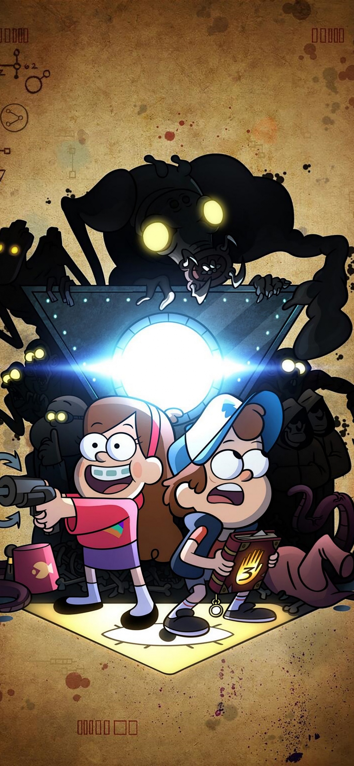 Schwerkraft Fällt Plakat, Dipper-Kiefern, Mabel-Kiefern, Poster, Disney-Kanal. Wallpaper in 1125x2436 Resolution