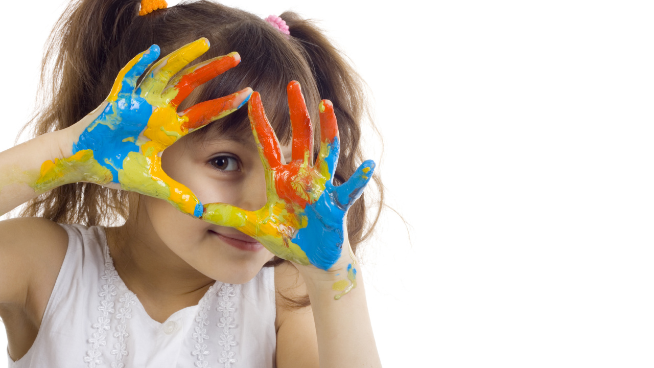 Fingerpaint, Paint, Face, Head, Child. Wallpaper in 1280x720 Resolution