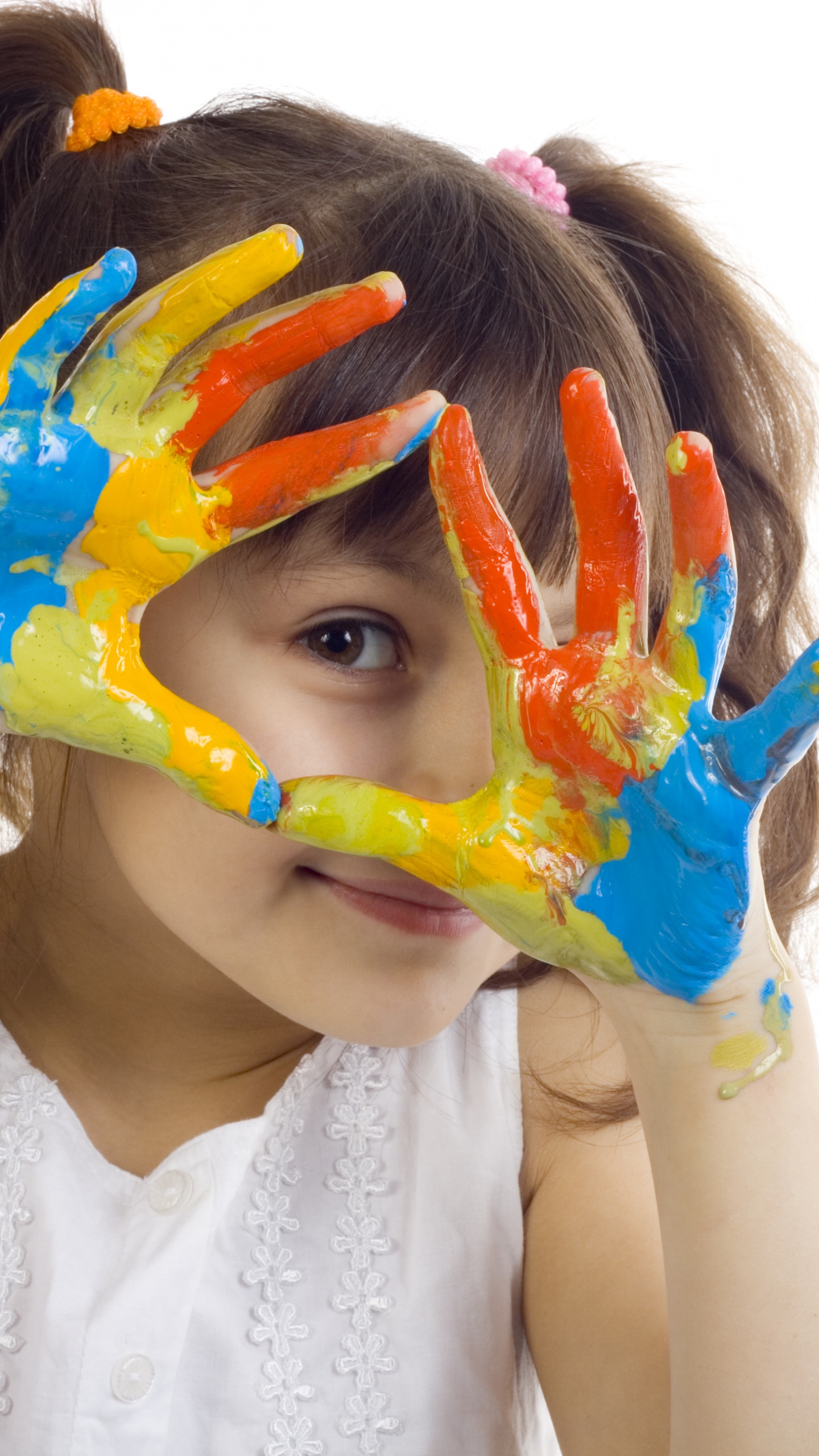 Fingerpaint, Paint, Face, Head, Child. Wallpaper in 1440x2560 Resolution
