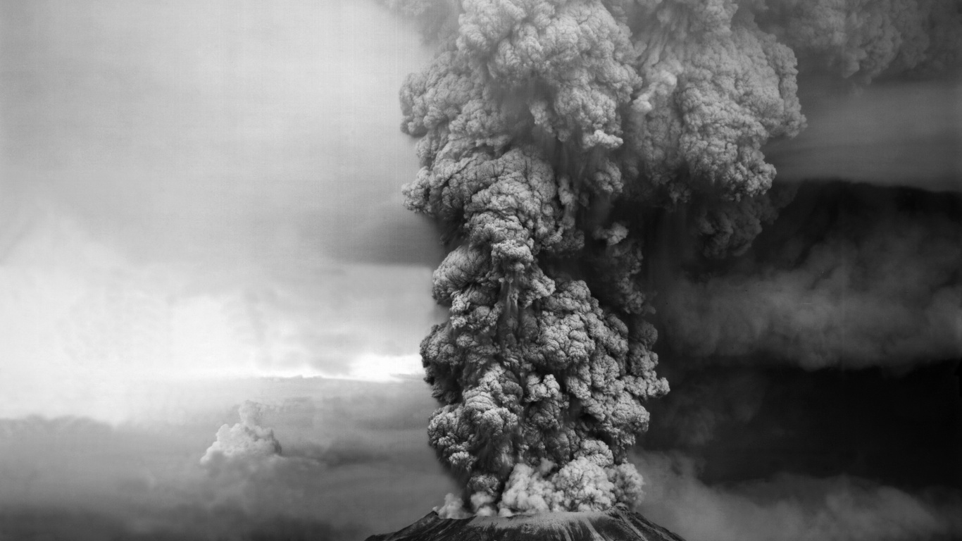 1980年爆发的山圣海伦, 类型的火山爆发, 地质学, 天空, 气氛 壁纸 1366x768 允许