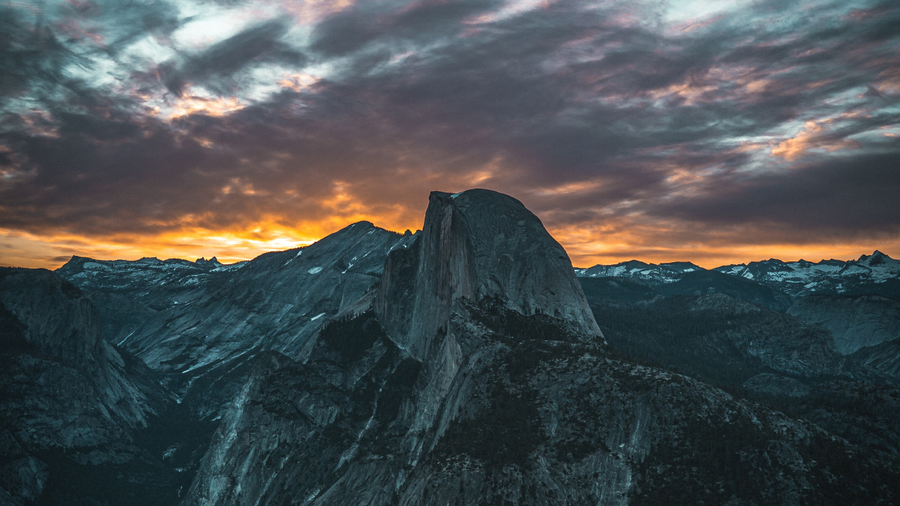 Naturaleza, Montaña, Las Formaciones Montañosas, Ambiente, Puesta. Wallpaper in 1280x720 Resolution
