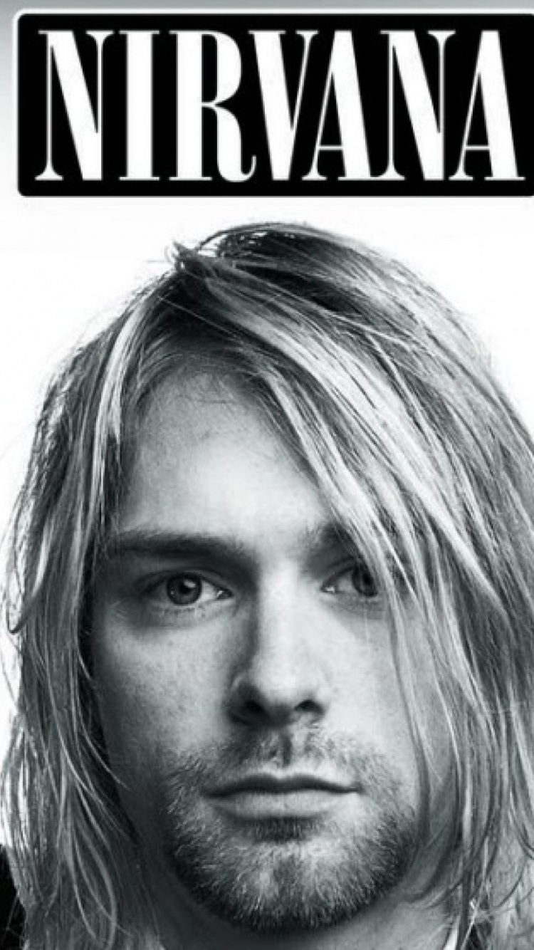 Nirvana, Nevermind, Front, Les Poils du Visage, Noir et Blanc. Wallpaper in 750x1334 Resolution