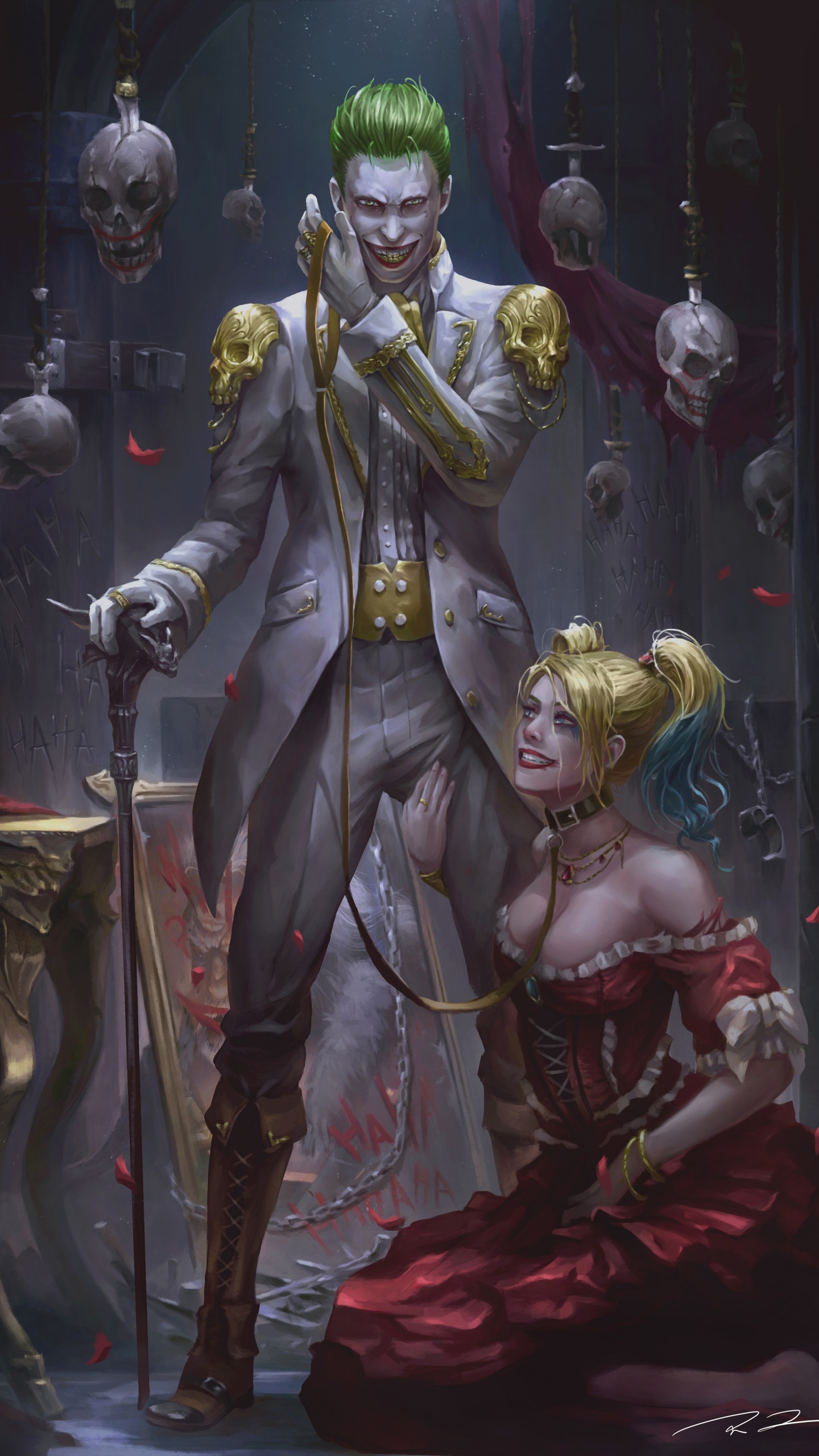 Joker, Harley Quin, Joker Mit Freundin, Harley Quinn, Batman. Wallpaper in 1440x2560 Resolution