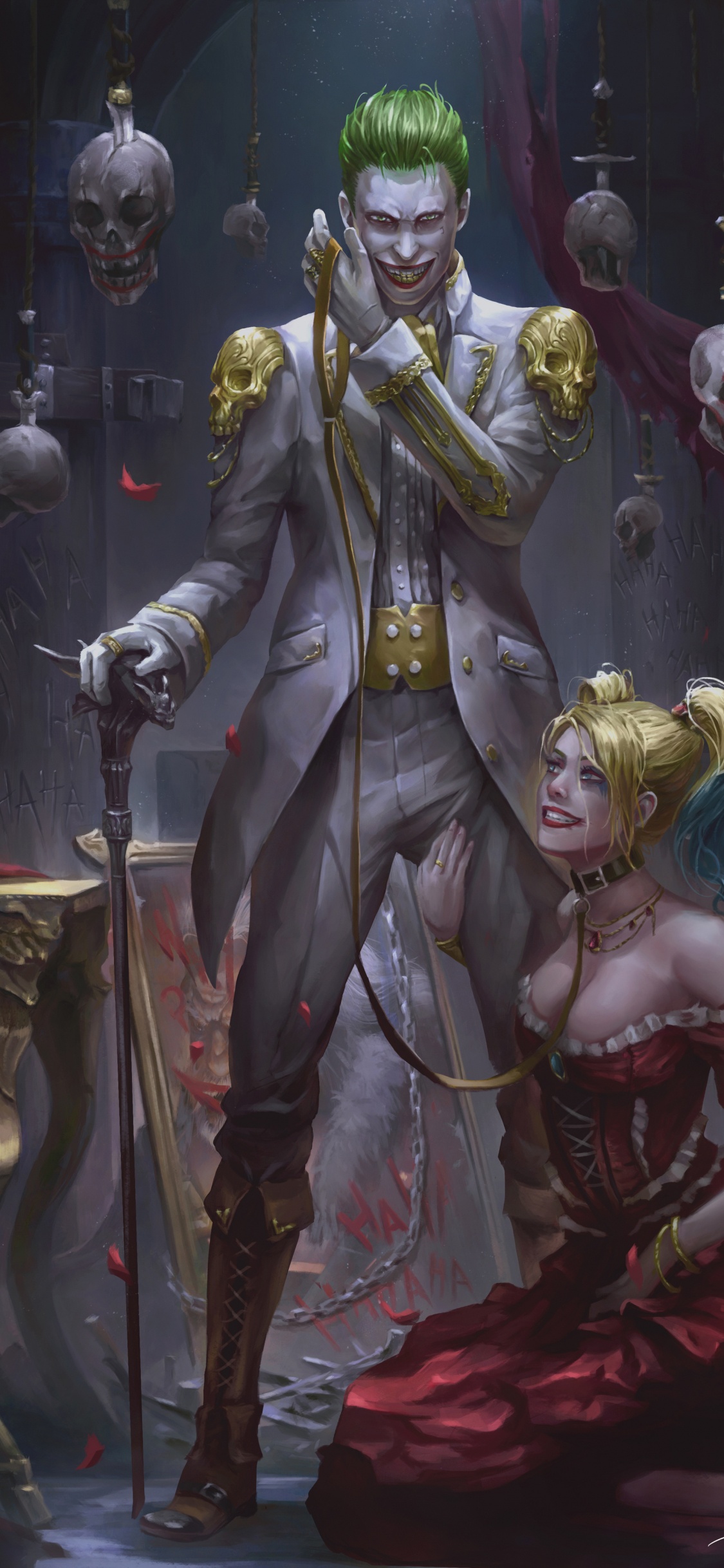 Joker, Harley Quin, Joker With Gf, The Joker, Harley Quinn. Wallpaper in 1125x2436 Resolution