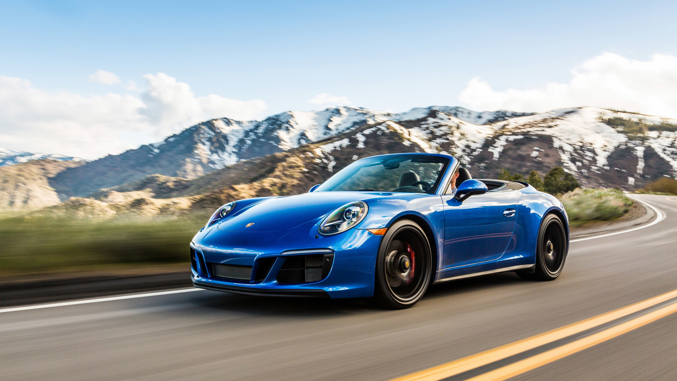 Blue Porsche 911 on Road During Daytime. Wallpaper in 1366x768 Resolution