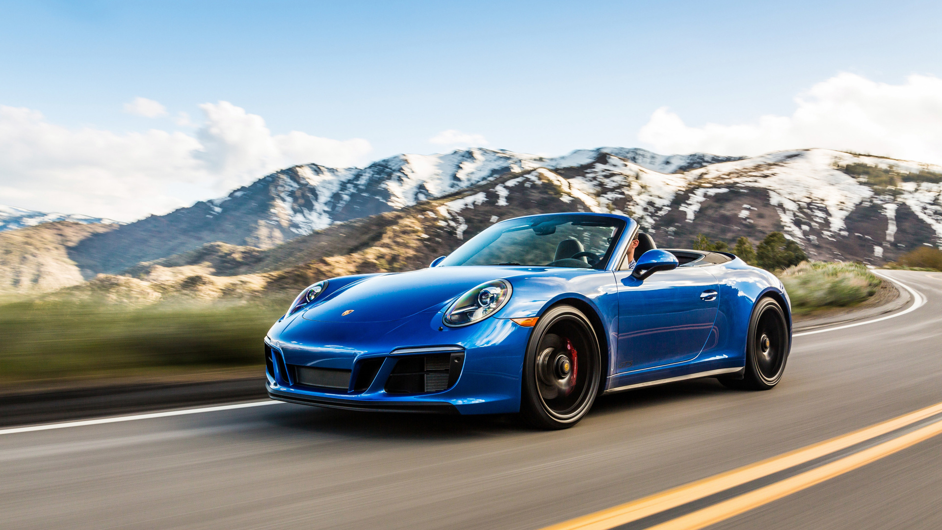 Porsche 911 Bleue Sur Route Pendant la Journée. Wallpaper in 1920x1080 Resolution