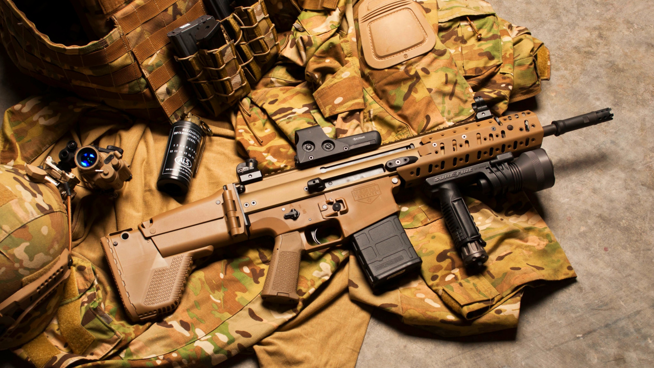 fn Scar, fn Herstal, Gun, Firearm, Trigger. Wallpaper in 1280x720 Resolution