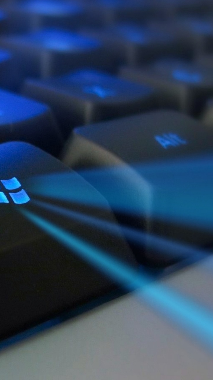 Clavier D'ordinateur Noir et Bleu. Wallpaper in 720x1280 Resolution