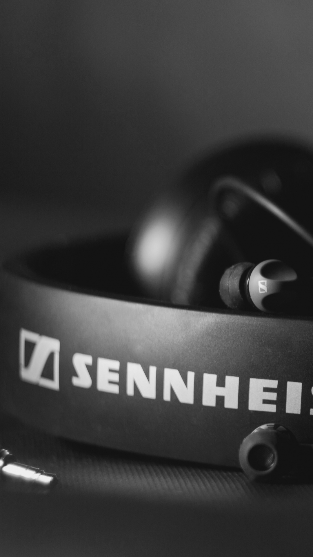 Headphones, Black and White, Sennheiser, Headset, Audio Equipment. Wallpaper in 1080x1920 Resolution